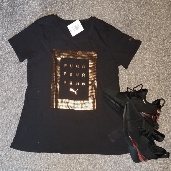 Puma Tops - Rose Gold Puma Shirt
